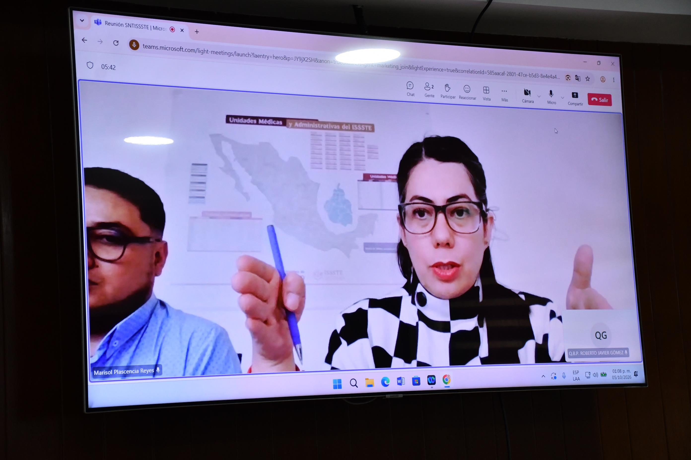  Reunión de trabajo a distancia con la licenciada Marisol Plascencia Reyes, Subdirectora de Personal del ISSSTE